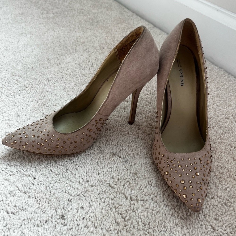Aldo Women's Studded Tan Heels